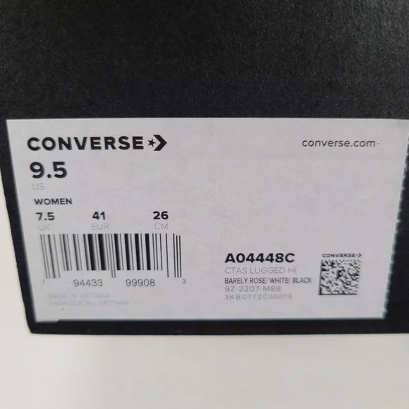 Converse CTAS Lugged Hi Barely Rose White Chunky High Top Sneaker Women Size 9.5 - Picture 12 of 12